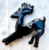 BP267 blk bakelite reindeer pin